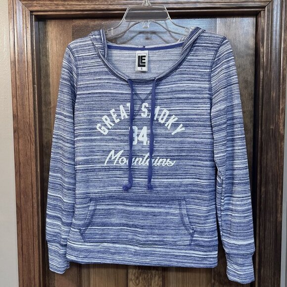 $5 Add-on‎ SALE Smoky Mountains LS T-Shirt Hoodie Blue Size S  LE Liquid Energy - Picture 2 of 10